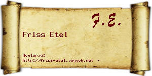 Friss Etel névjegykártya